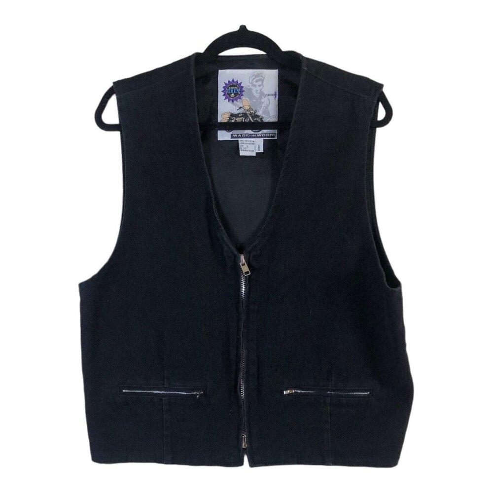 Vintage Umen Hiphop L Utility Vest Vest Multi Pocket USA Made Zip